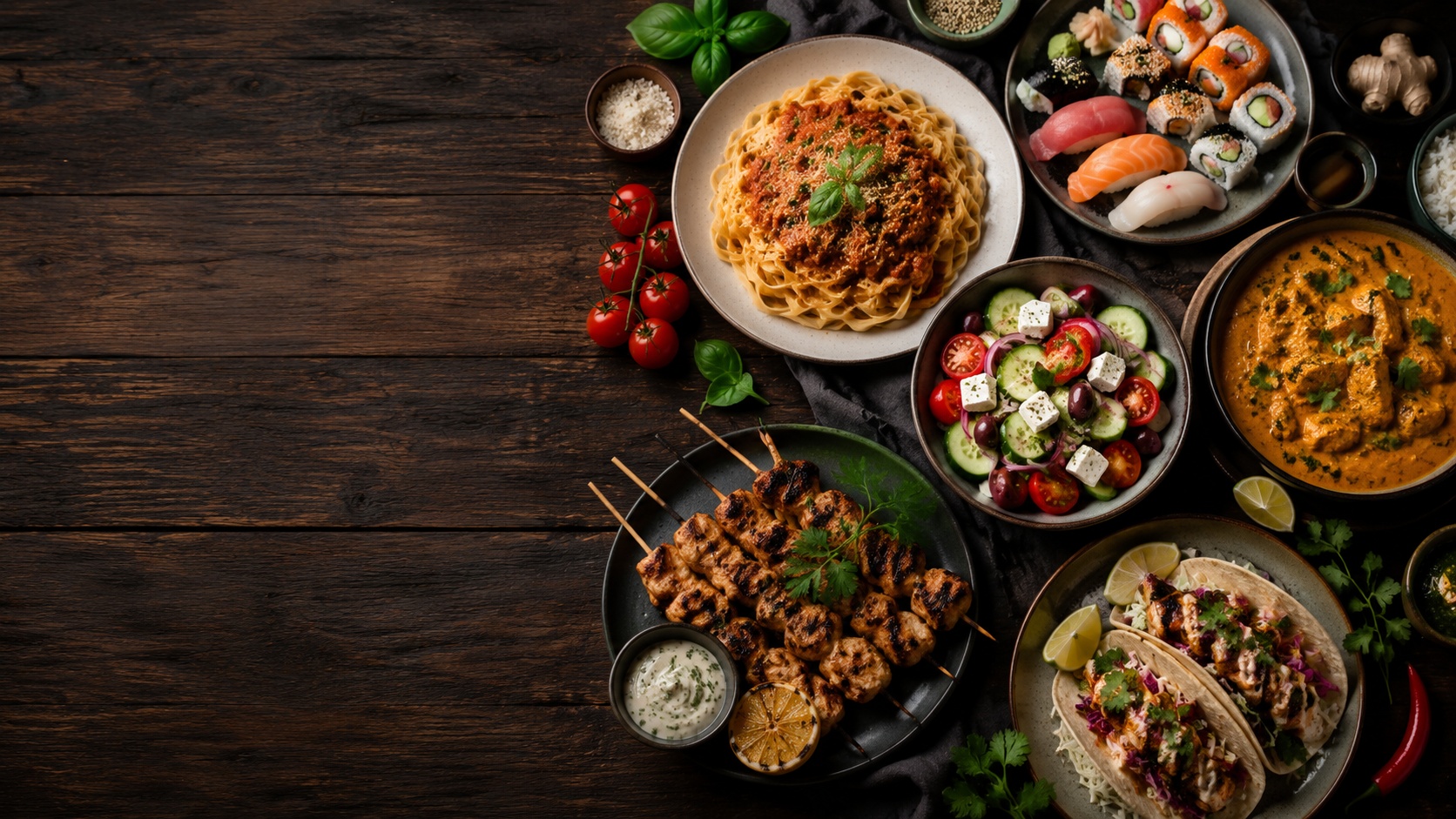 Frische Pasta mit Tomaten, Basilikum und Gemüse als Kochzauber Rezept-Inspiration