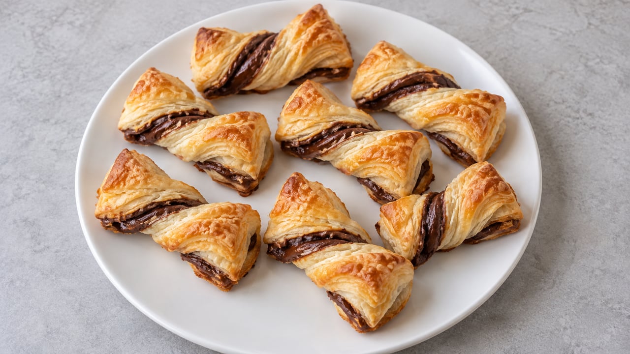 Piccoli fiocchi dorati di sfoglia con sottile strato di cioccolato