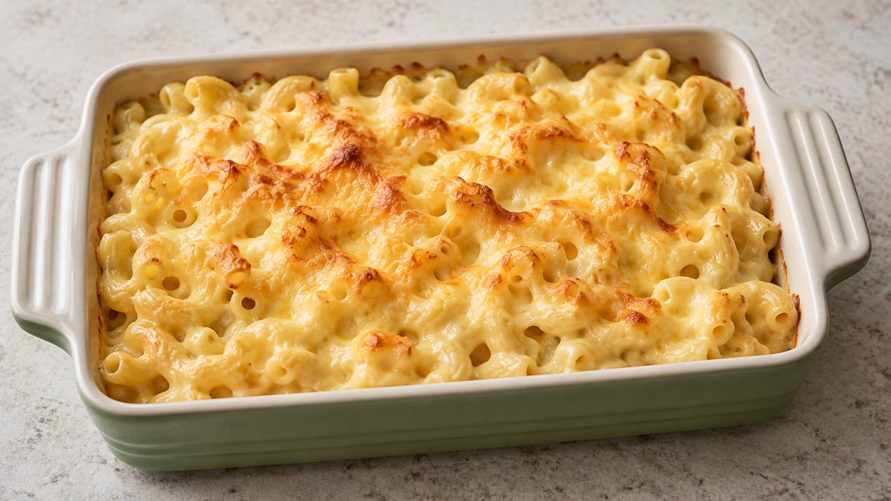 Macarrones en salsa cremosa con gouda dorado por encima