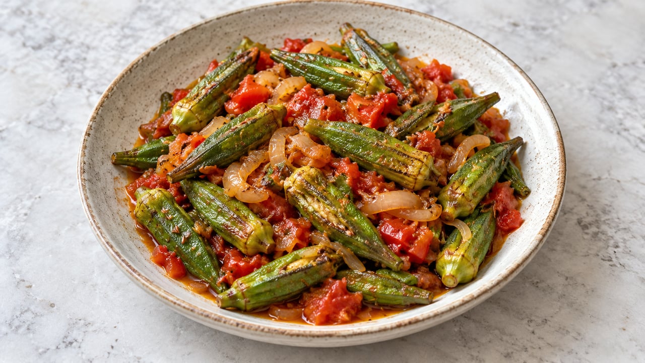 Gombi interi arrostiti con pomodoro e cipolla in stampo basso