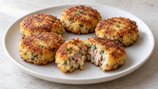 Polpette dorate di tonno con patate e prezzemolo
