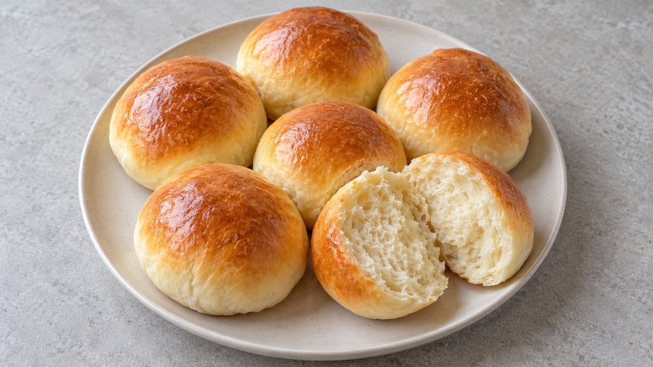 Piccoli panini al latte dorati con mollica chiara morbida