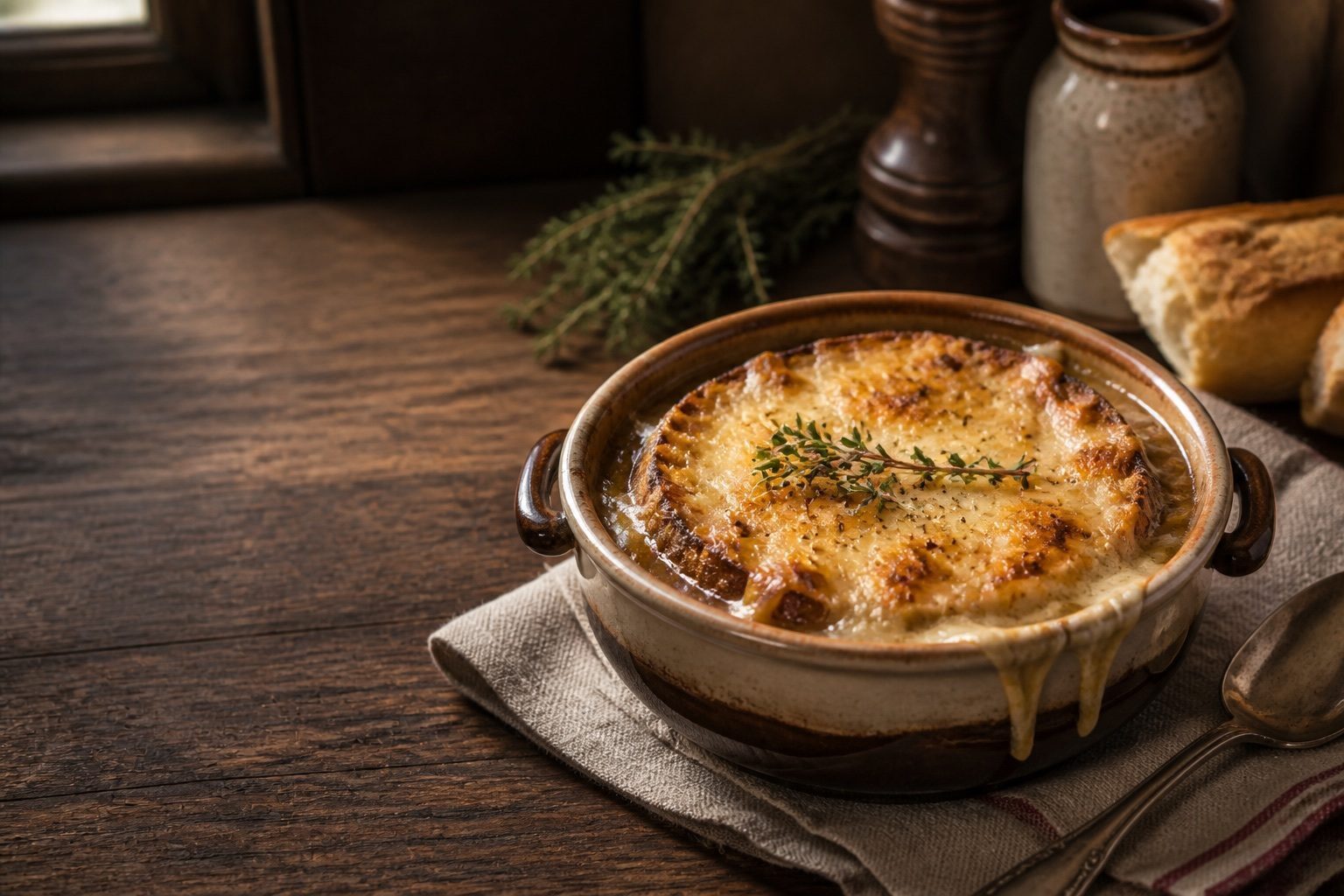 Französische Zwiebelsuppe als beliebtes Gericht der französischen Küche
