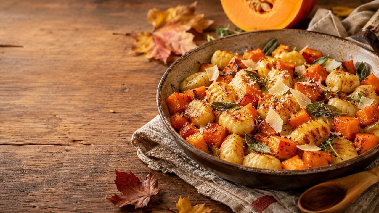 Kürbis-Gnocchi-Pfanne als wärmendes Herbstrezept mit saisonalen Zutaten und kräftigen Aromen