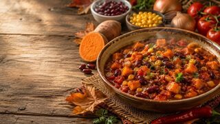 Süßkartoffel-Chili als wärmendes Herbstrezept mit saisonalen Zutaten und kräftigen Aromen
