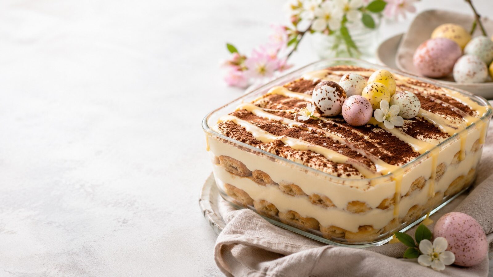 Eierlikör-Tiramisu als liebevoll angerichtetes Osternrezept für Brunch, Feiertage und Familienessen
