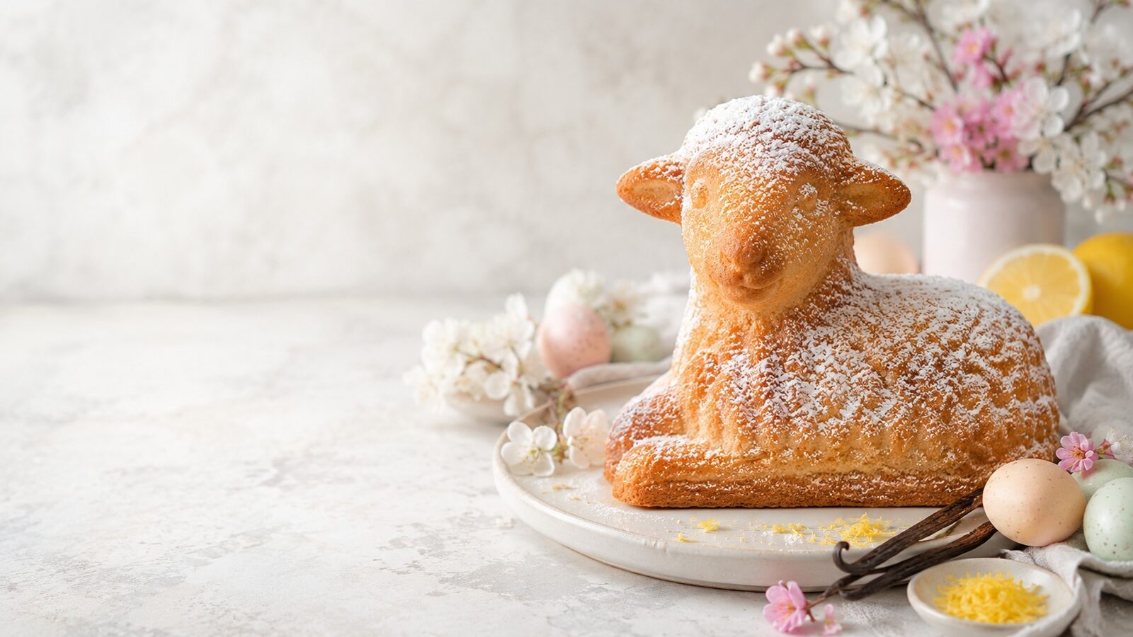 Osterlamm-Kuchen als liebevoll angerichtetes Osternrezept für Brunch, Feiertage und Familienessen