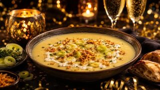Mitternachts-Kartoffelsuppe als partytaugliches Silvesterrezept für Buffet, Gäste und Mitternachtssnack