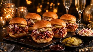 Pulled-Pork-Slider als partytaugliches Silvesterrezept für Buffet, Gäste und Mitternachtssnack