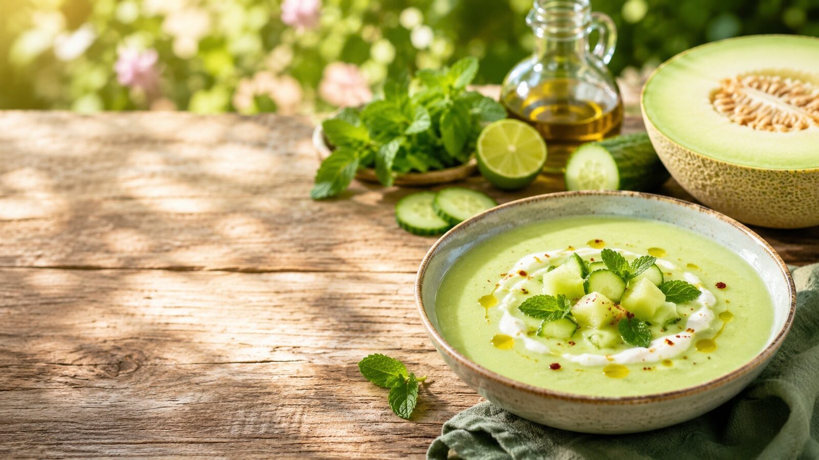 Melonen-Gurken-Gazpacho als frisches Sommerrezept für warme Tage, Grillabende und leichte Küche