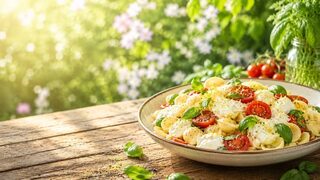 Pasta mit Kirschtomaten und Burrata als frisches Sommerrezept für warme Tage, Grillabende und leichte Küche