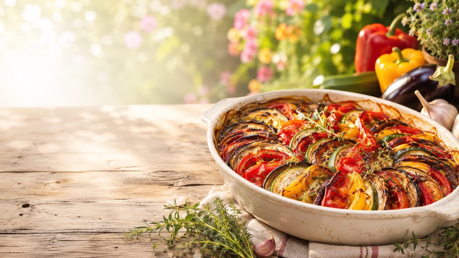 Sommer-Ratatouille aus dem Ofen als frisches Sommerrezept für warme Tage, Grillabende und leichte Küche