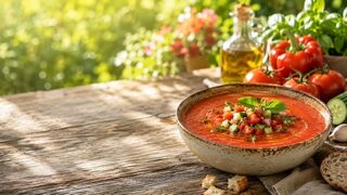 Tomaten-Gazpacho als frisches Sommerrezept für warme Tage, Grillabende und leichte Küche