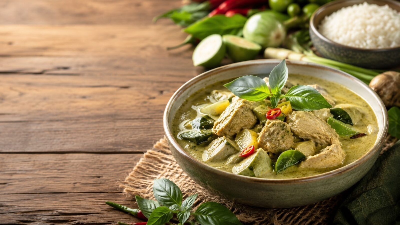 Grünes Thai Curry als beliebtes Gericht der thailändischen Küche