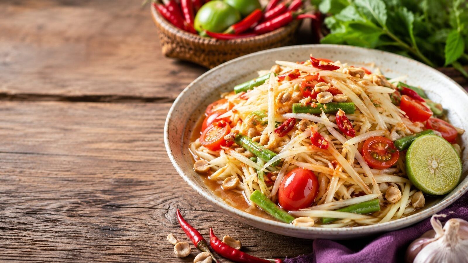 Som Tam als beliebtes Gericht der thailändischen Küche