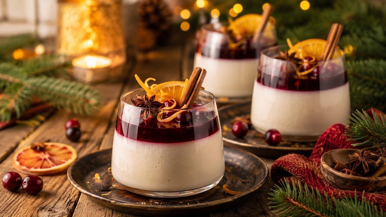 Glühwein-Panna-Cotta als festliches Weihnachtsrezept für Advent, Feiertage und gemütliche Familienessen