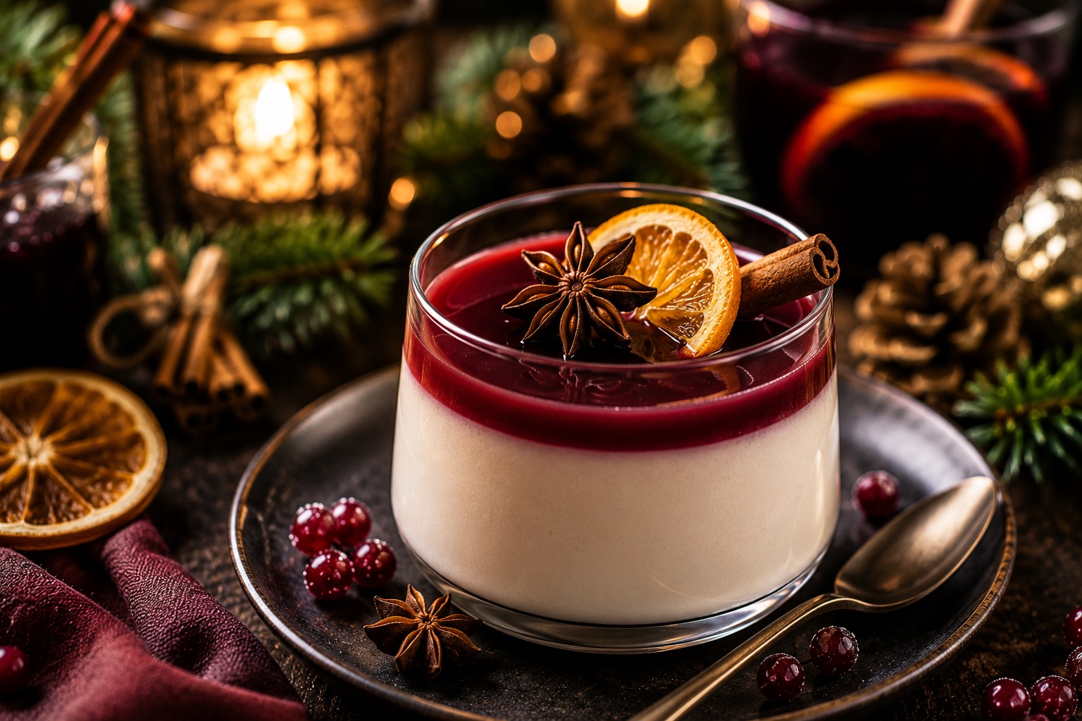 Glühwein-Panna-Cotta als festliches Weihnachtsrezept für Advent, Feiertage und gemütliche Familienessen