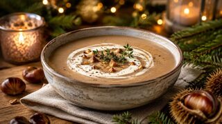 Maronensuppe mit Sahne als festliches Weihnachtsrezept für Advent, Feiertage und gemütliche Familienessen