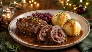 Rinderrouladen mit Klößen als festliches Weihnachtsrezept für Advent, Feiertage und gemütliche Familienessen