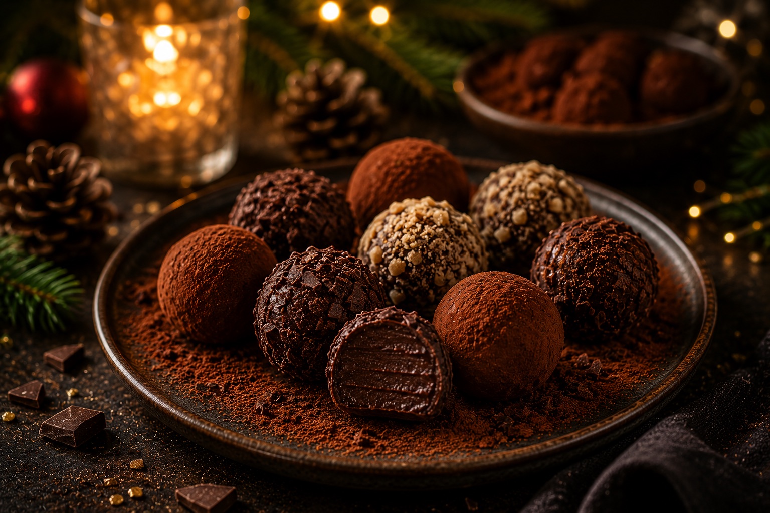Schokoladen-Trüffel als festliches Weihnachtsrezept für Advent, Feiertage und gemütliche Familienessen