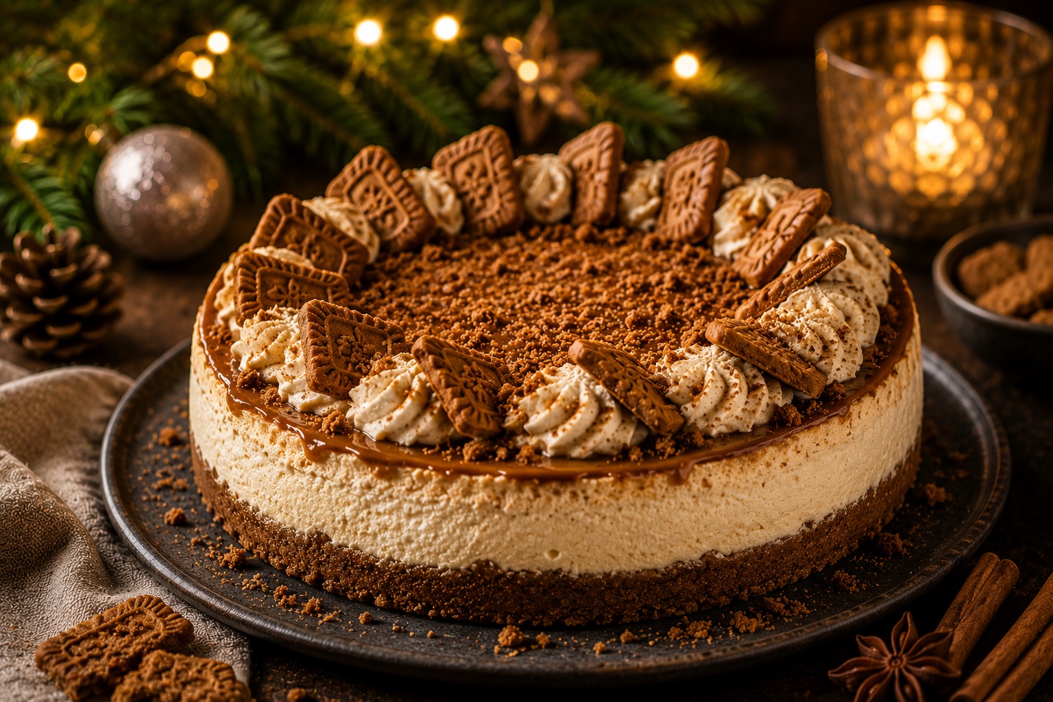 Spekulatius-Cheesecake als festliches Weihnachtsrezept für Advent, Feiertage und gemütliche Familienessen
