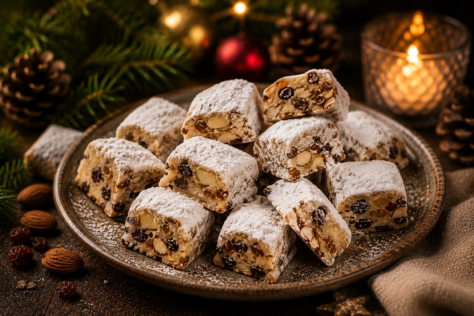 Stollen-Konfekt als festliches Weihnachtsrezept für Advent, Feiertage und gemütliche Familienessen