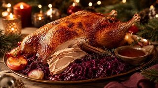 Weihnachtsgans mit Rotkohl als festliches Weihnachtsrezept für Advent, Feiertage und gemütliche Familienessen