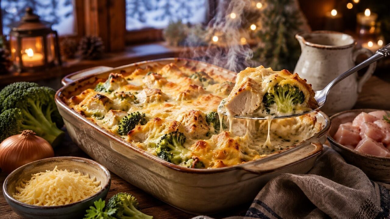 Hähnchen-Auflauf mit Brokkoli als wärmendes Winterrezept für kalte Tage und gemütliche Familienküche