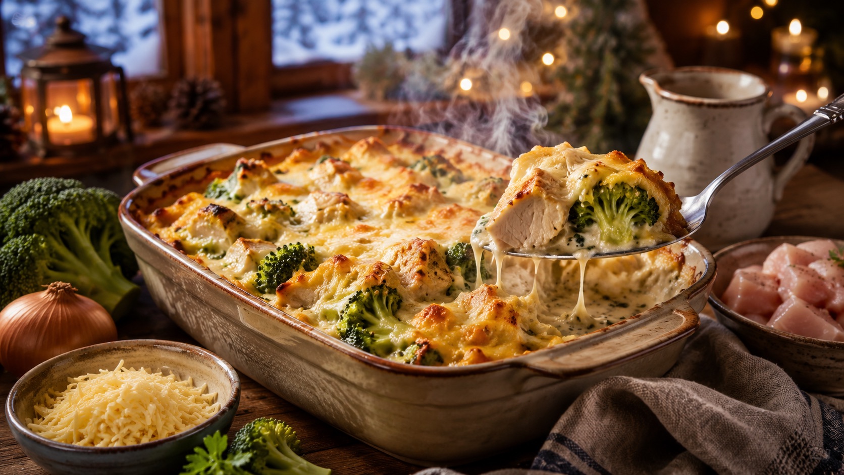 Hähnchen-Auflauf mit Brokkoli als wärmendes Winterrezept für kalte Tage und gemütliche Familienküche